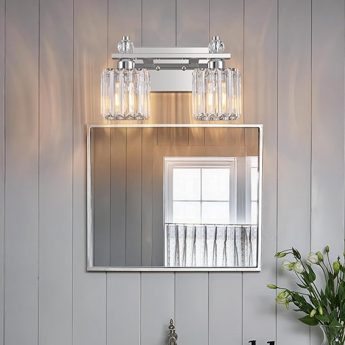 FDPBY Chrome Bathroom Vanity Lights Crystal Vanity Light Bathroom Lighting - Image 3