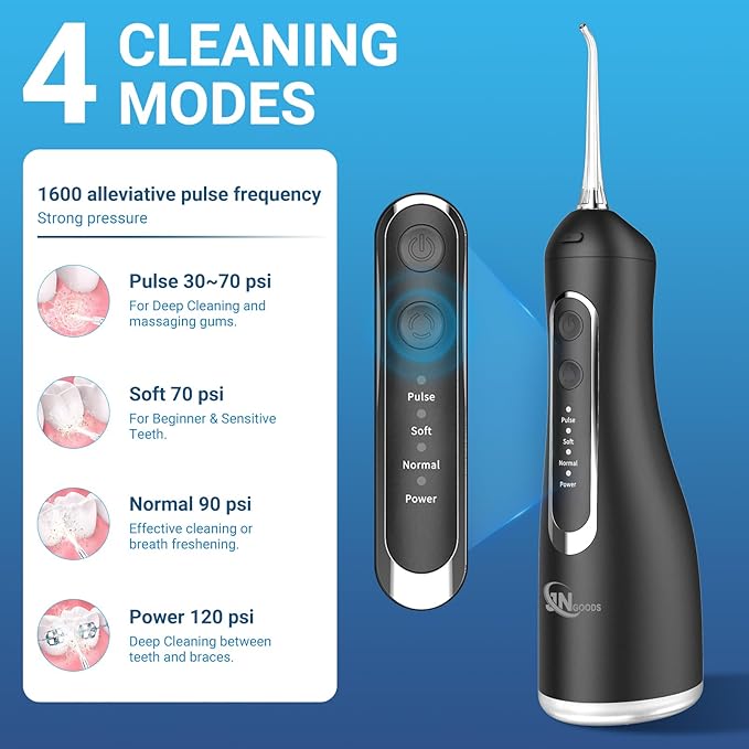 JNGOODS Cordless Water Dental Flosser Oral irrigator, JNGOODS 300ml - Image 2