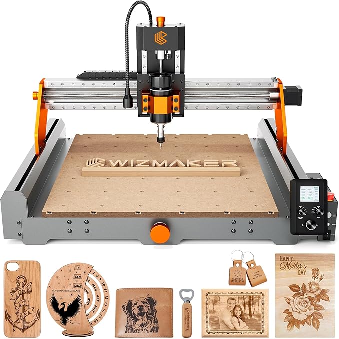 Artsian 01 CNC Router Machine 300W Spindle Power, 0.01mm Precision, 4-Axis by WIZMAKER