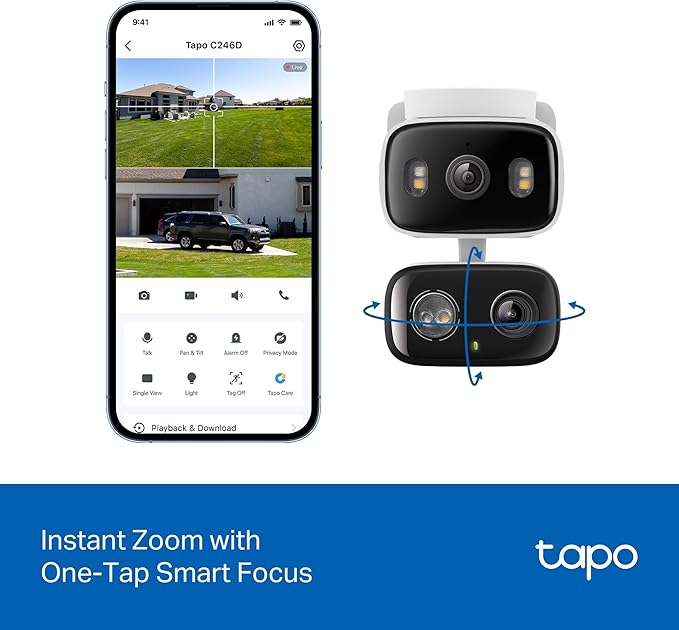 Tapo 2K 3MP Indoor/Outdoor Dual Lens Pan/Tilt Security Camera – 125° Wide-Angle - Image 4