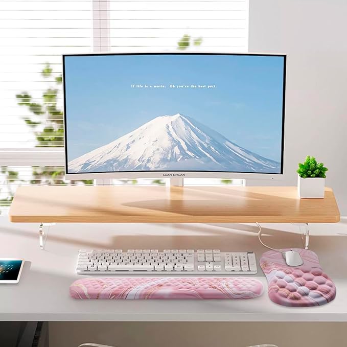 Mouse Pad Wrist Support, Laokiiy 2 in1 Keyboard Wrist Rest+ Ergonomic Mouse Pad - Image 6