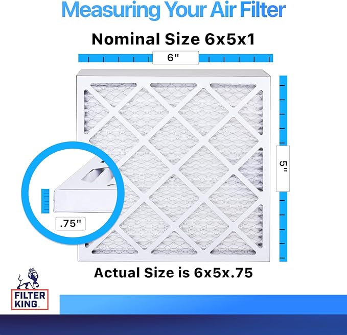 Filter King 6x5x1 Air Filter | 4-PACK | MERV 8 HVAC Pleated A/C Furnace Filters - Image 2