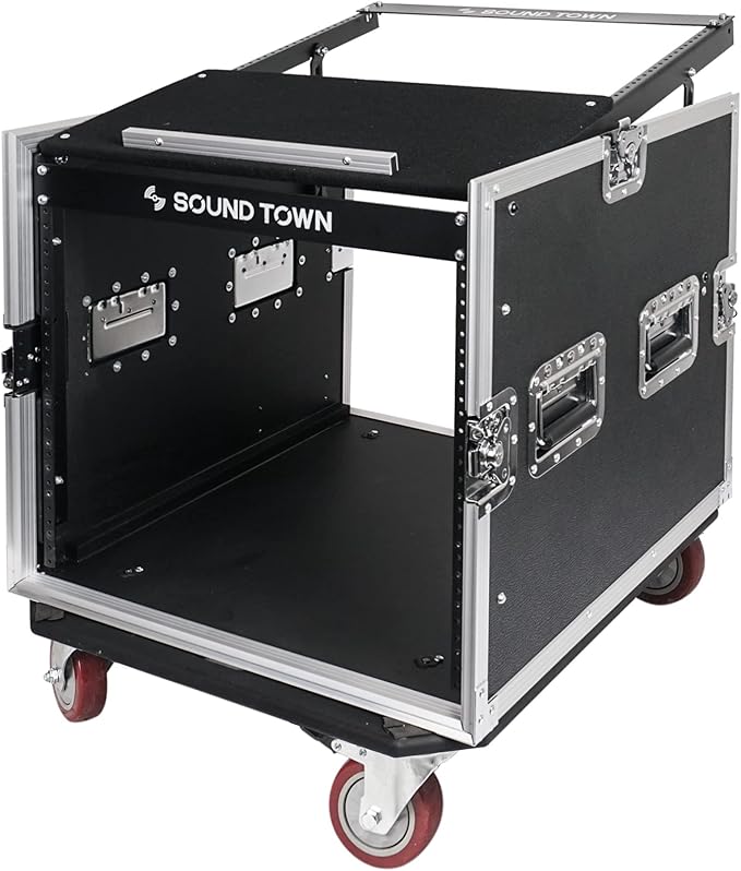 Sound Town Enhanced Thickness 1/2" Plywood 10U Audio Rack/Road Case - Image 3