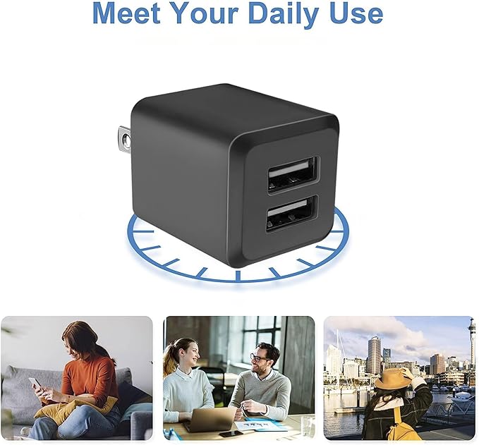 USB Wall Charger, Charger Block，Dual Port USB Cube Chargers，Power Adapter - Image 7