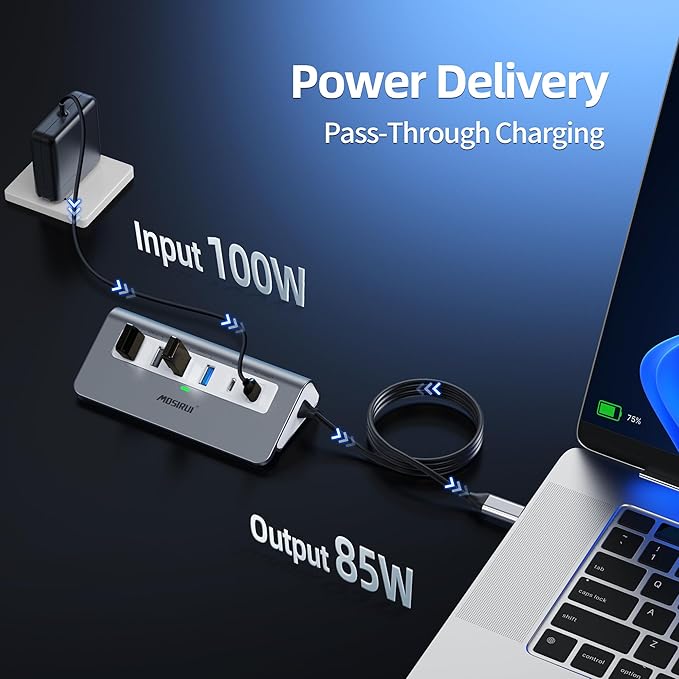 USB C Hub, Mosirui 9 in 1 USB C Hub Multiport Adapter - Image 4