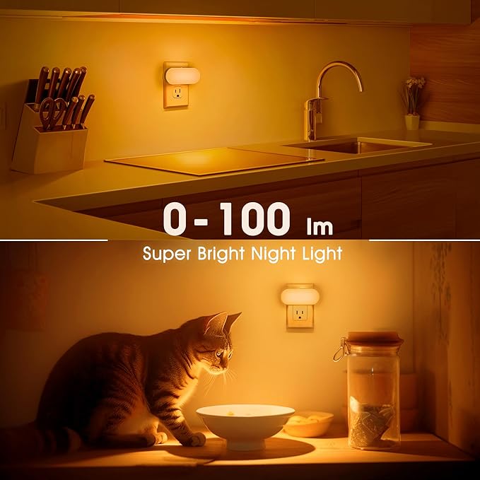 DORESshop Amber Night Light, Auto On/Off, 0-100 LM Adjustable Brightness - Image 7