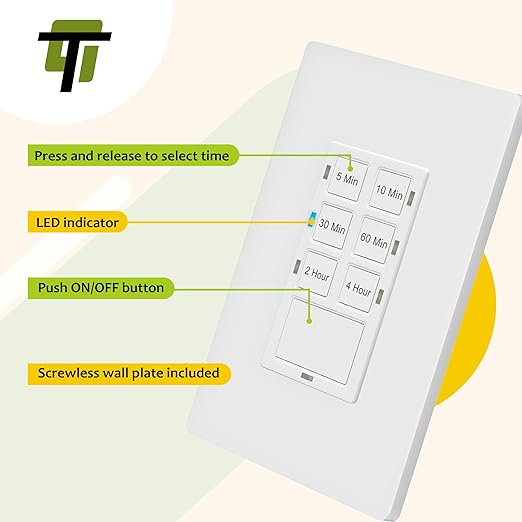 TG 4 Hour Countdown Timer Switch, Light Switch Timer - Image 5
