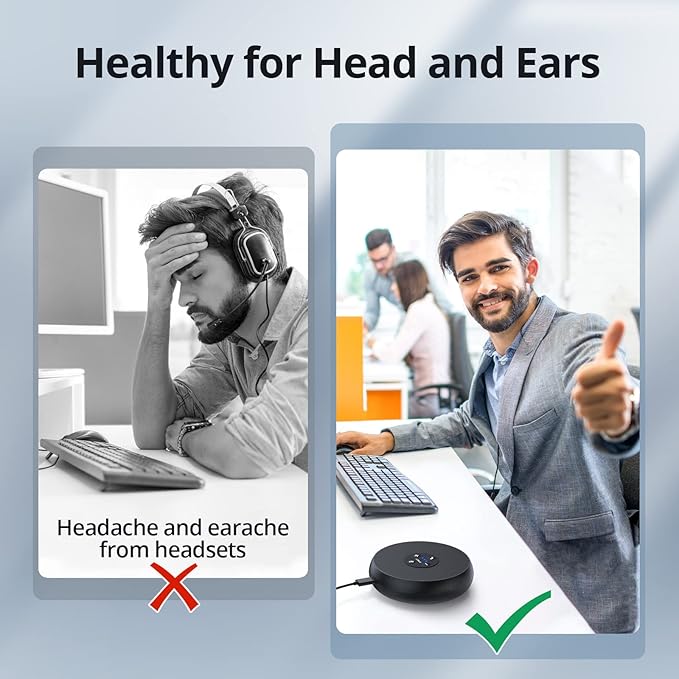 EMEET USB Speakerphone, M1A Zoom Certified AI Mics 360°Voice Pickup USB Type - Image 2