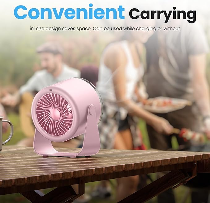 WSKEN Desk Fan with Battery Operated, Quiet Digital Display Portable Fan - Image 6