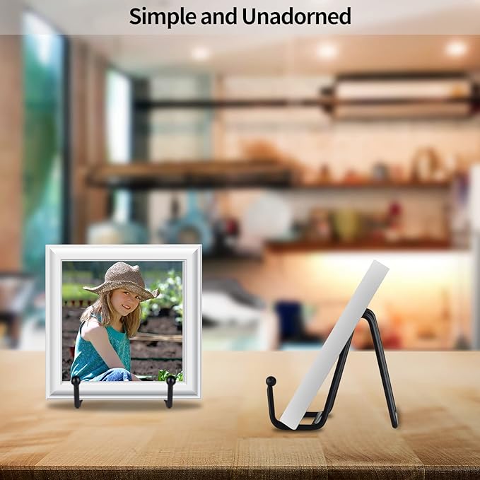 IBosins 5 Pack 3 Inch Small Plate Holder Display Stands, Mini Metal Black Frame - Image 4