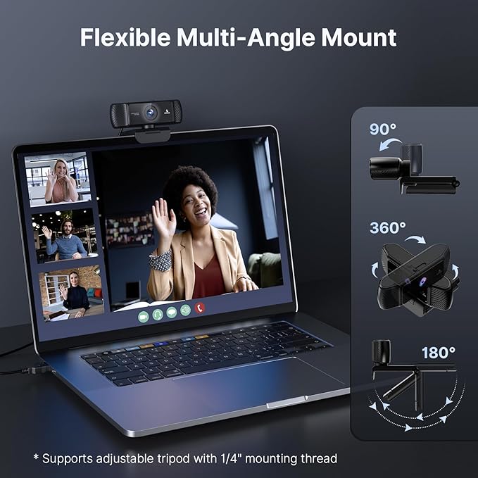NexiGo 1080P 60FPS Webcam with Software Control and Microphone, w/Privacy Cover - Image 7