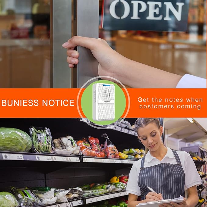 Door Chime, Wireless 600Ft Range 5 Adjustable Volume 1 Magnetic Door Open - Image 3