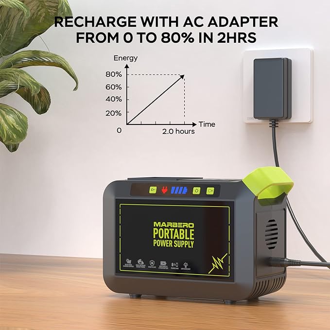 MARBERO Portable Power Station 88Wh Camping Lithium Battery Solar Generator - Image 5