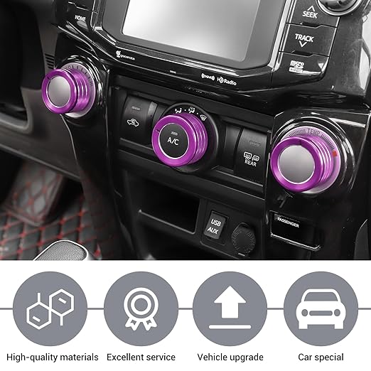 JeCar Air Conditioner Button Trim Cover Aluminum Alloy Knob Cover Fit - Image 6