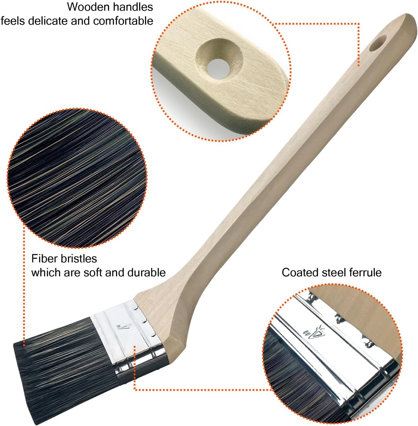 Great Andrew Radiator Paint Brush 4" with Long Handle | Bent Radiator Brush for Celling, Wall Treatment, Edging, Hard-to-Reach Painting &Cleaning