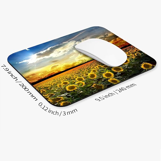 Armanza Square Mouse Pad Sunflower, Personalized Premium-Textured Custom Mouse - Image 2