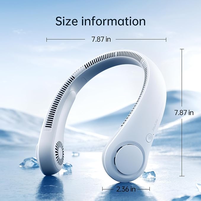 JISULIFE Portable Neck Fan, Hands-Free Bladeless, 5 Speeds, 4000 mAh Battery - Image 6