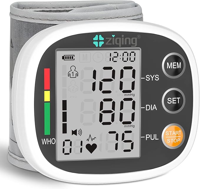 Wrist Blood Pressure Monitor for Home Use, Rechargeable Bp Machine Automatic by WISHYOUAGOODHEALTH