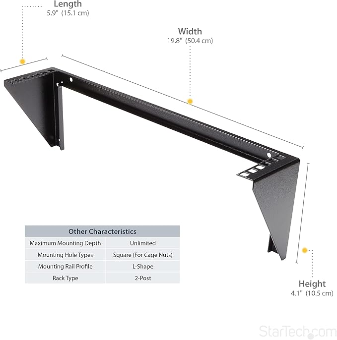 StarTech.com 2U Vertical Wall Mount Patch Panel Bracket - Image 5