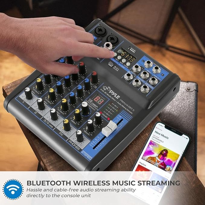 Pyle Professional Audio Mixer Sound Board Console System- Interface 4 Channel - Image 7