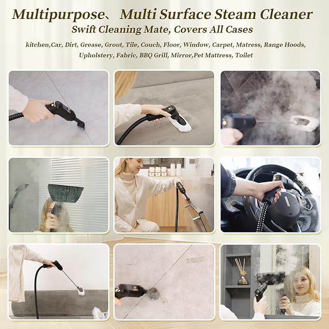 Steam Cleaner, 15s Heat-Up, 1.6L Tank, 3-Level Adjustable Handle, 2500W Steamer - Image 7