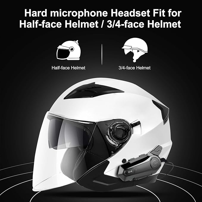 cepkquis Motorcycle Bluetooth Headset Wireless Helmet 2-Way 400M Intercom - Image 6