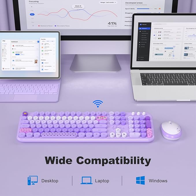 MOFII Wireless Keyboard and Mouse Combo, Full Size 2.4G Plug and Play - Image 3