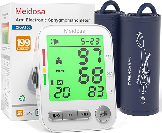 Blood Pressure Monitor for Home Use, Rechargeable Automatic Digital BP Machine by MOWUX