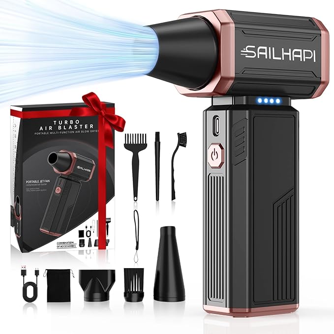 SAILHAPI Electric Air Duster, 300000RPM High-Speed Cordless Blower Fan by SAILHAPI