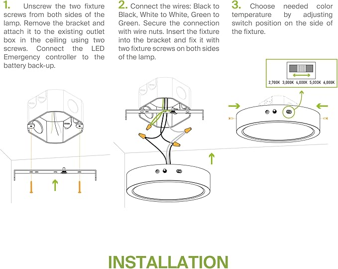 ASD LED 9" Round Flush Mount Ceiling Light Fixture, Low Profile Surface - Image 9