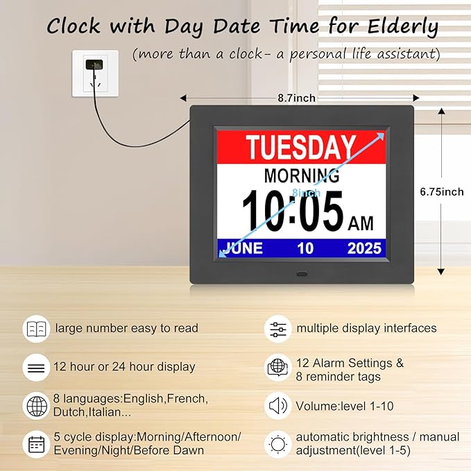 Jaihonda Clock with Date and Time - Image 2