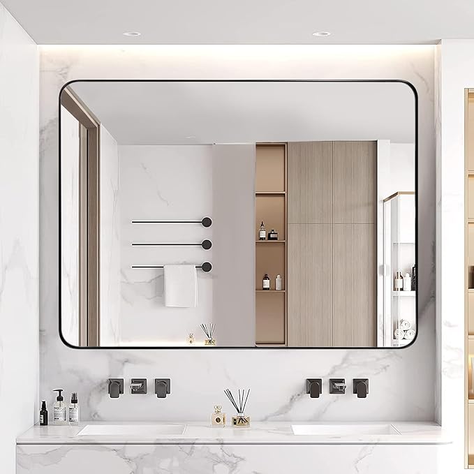 ANDY STAR Wall Mirror for Bathroom, 30x36 Matte Black Bathroom Mirror, Modern - Image 9