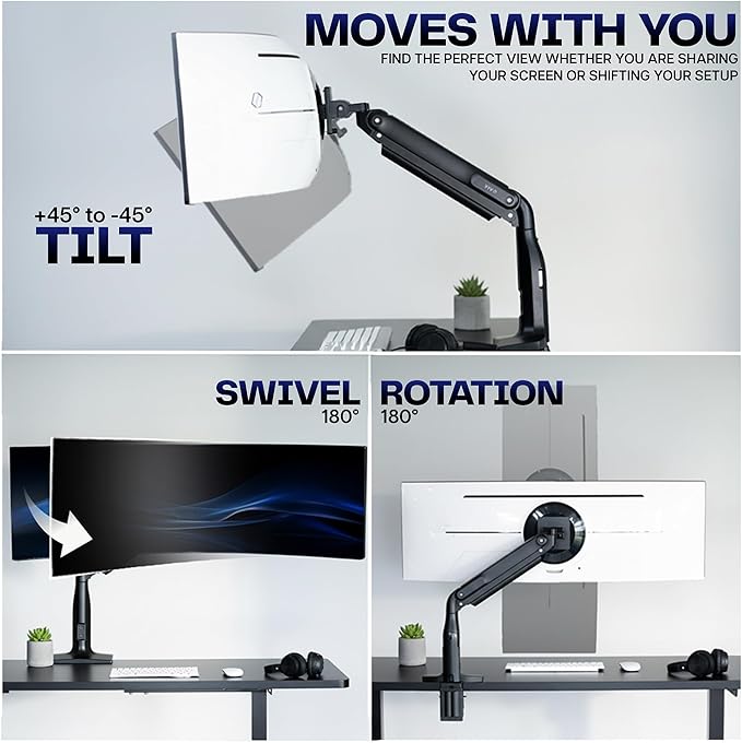 VIVO Aluminum Ultrawide Monitor Stand, Classic + USB, Fits up to 49 inch Screens - Image 7