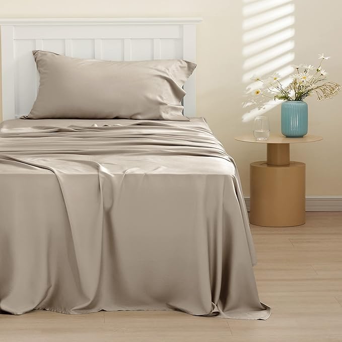 Bedsure Cooling Sheets Twin XL, Rayon Derived from Bamboo, Breathable & Soft - Image 2