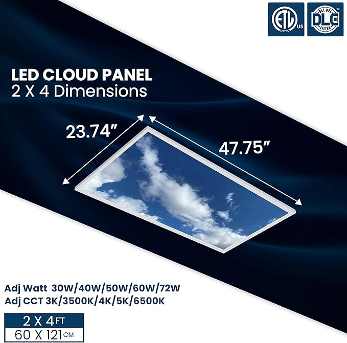 4-Pack 2x4 LED Flat Panel Light, Drop Ceiling Light Fixture - Image 5