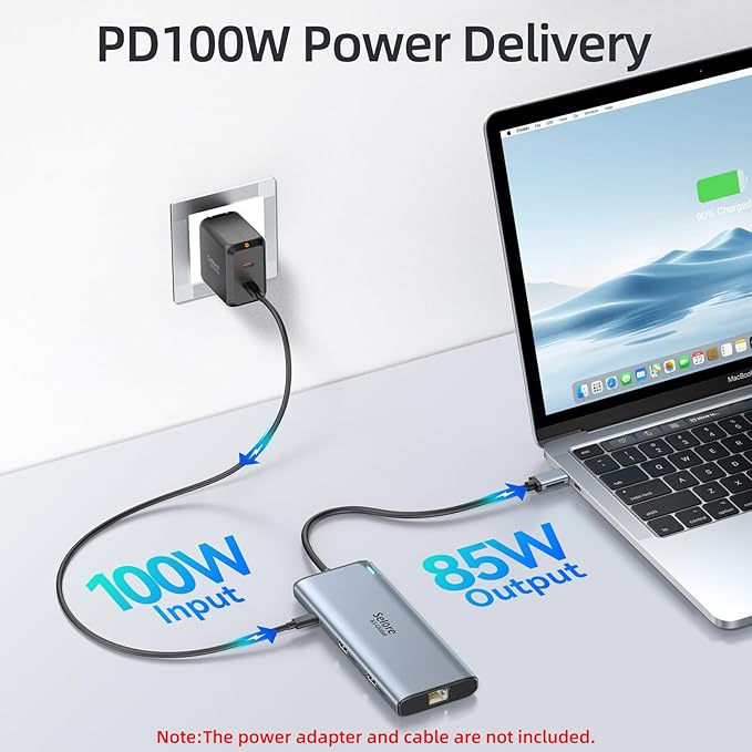 Docking Station USB C Video, 8K Laptop Docking Station Dual Monitor 8K@60Hz - Image 5