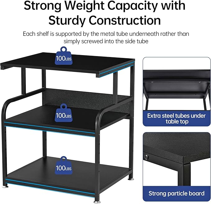 Fannova Printer Stand, 23.6 x18.9 x 30 Inches Large Printer Table - Image 3