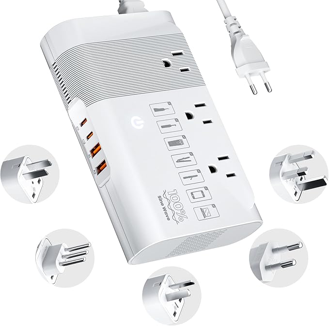 DOACE 220v to 110v Voltage Converter by DOACE