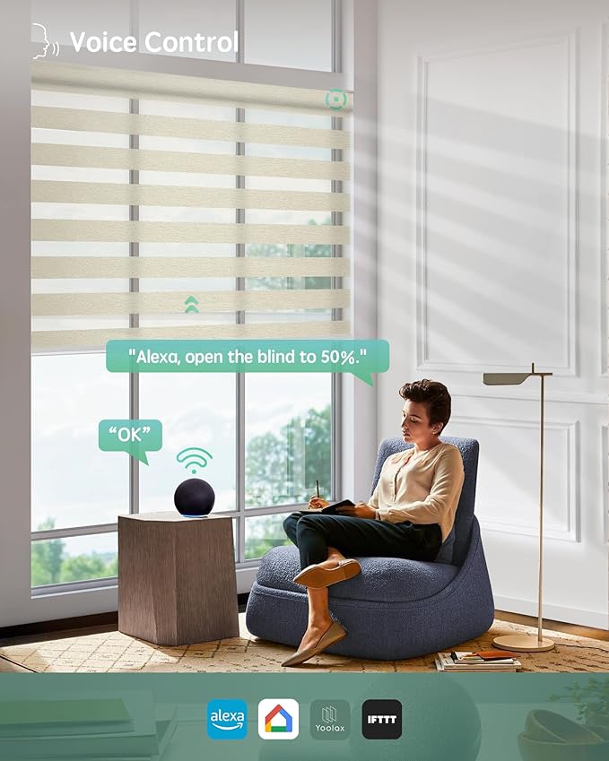 Yoolax Motorized Zebra Blinds Compatible - Image 3