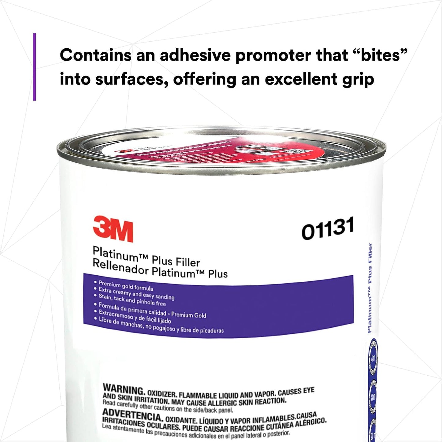 3M Platinum Plus Filler 01131, Lightweight, Stain Free, Tack Free, Quick Application, 1 gallon | Quick Application