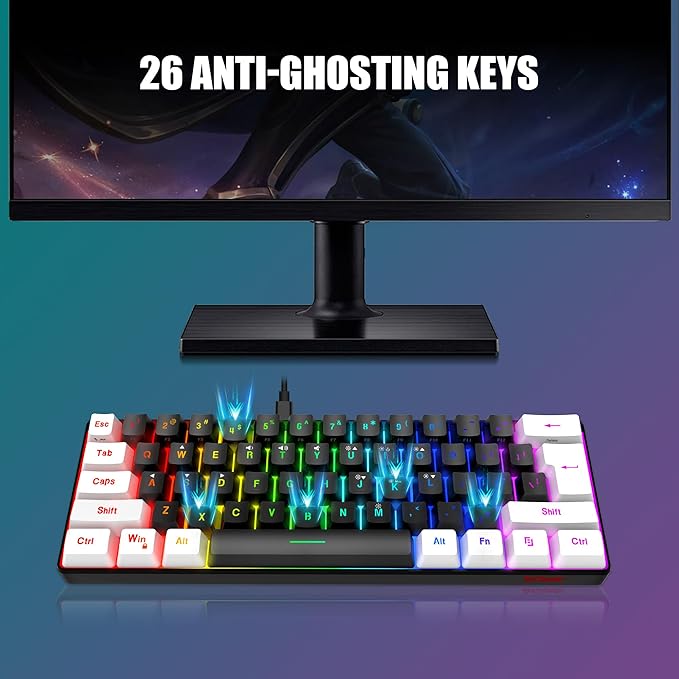 RedThunder 60% Gaming Keyboard and Mouse Combo, Ultra-Compact 61-Key RGB - Image 4