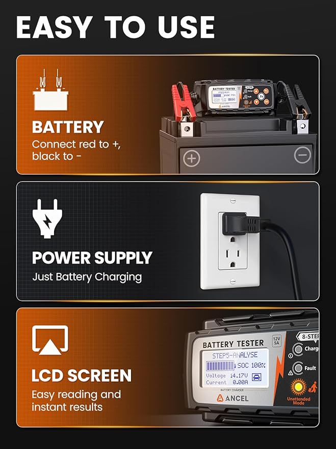 ANCEL BT521 4-in-1 Car Battery Charger, Maintainer and Desulfator - Image 7