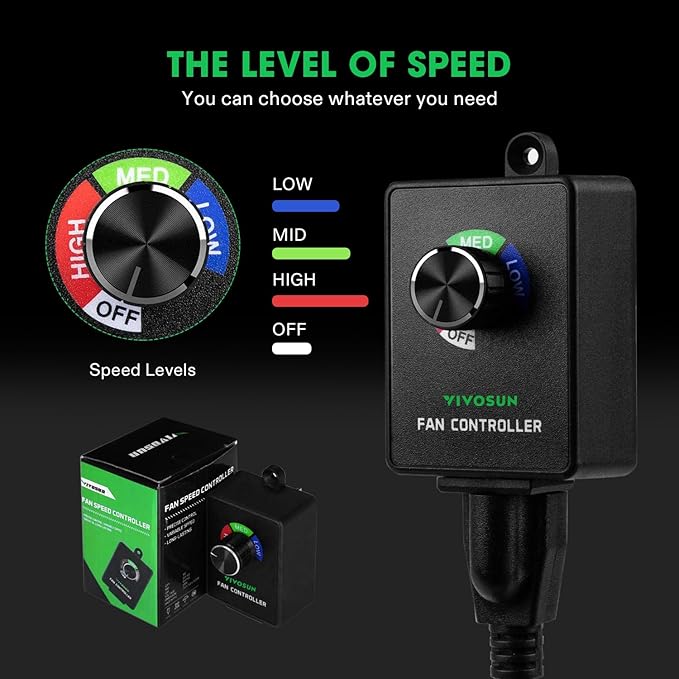 VIVOSUN Variable Speed Controller Cordless Vent Blower Speed Adjuster - Image 4