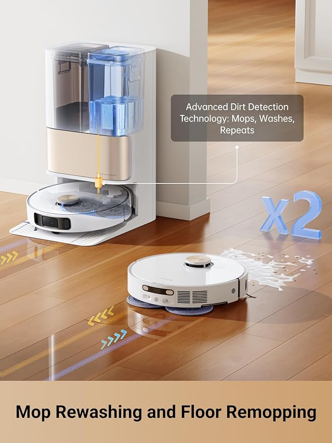 DREAME L10s Pro Ultra Heat Robot Vacuum and Mop Combo, Mop Extend, 7000Pa - Image 7