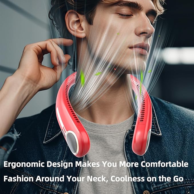 Portable Neck Fan, Hands Free Personal Wearable Bladeless Fan, 6000mAh USB - Image 8