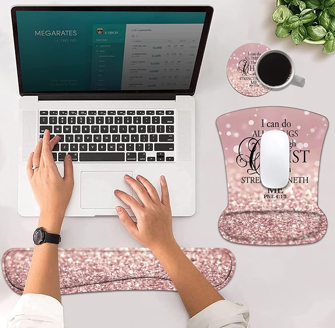 Ergonomic Mouse Pad Wrist Support and Keyboard Wrist Rest Set - Image 4