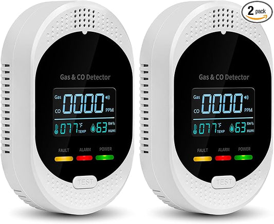 2PCS 4-in-1 Carbon Monoxide & Natural Gas Detectors by Unknown