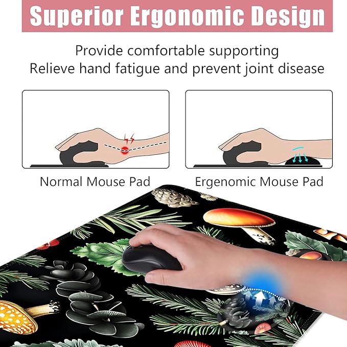 BFUKVOU Large Keyboard Mouse Pad Set, Extended Mouse Pad+Keyboard Wrist Rest - Image 5