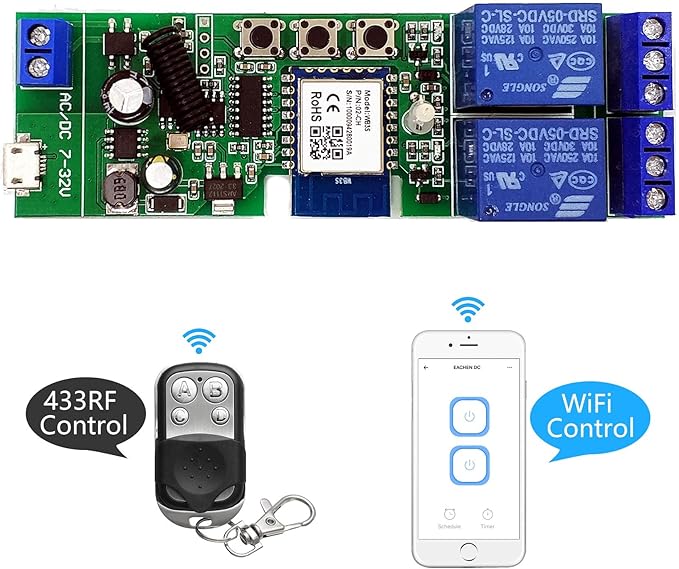 Newgoal 2 channelsWiFi Wireless Smart Switch Inching Self-locking Relay Module - Image 5