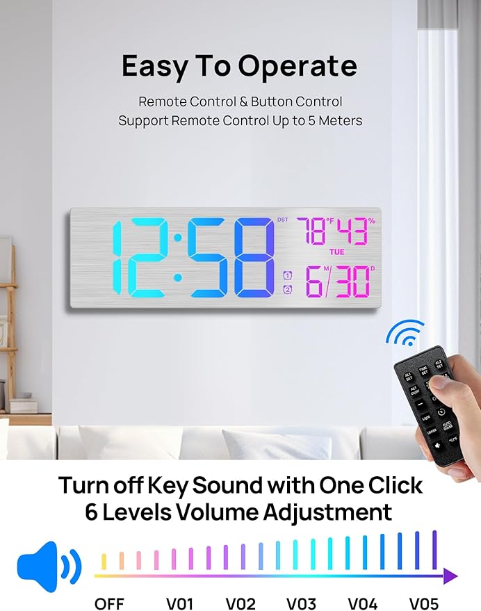 18.5" Large Digital Wall Clock - Image 7